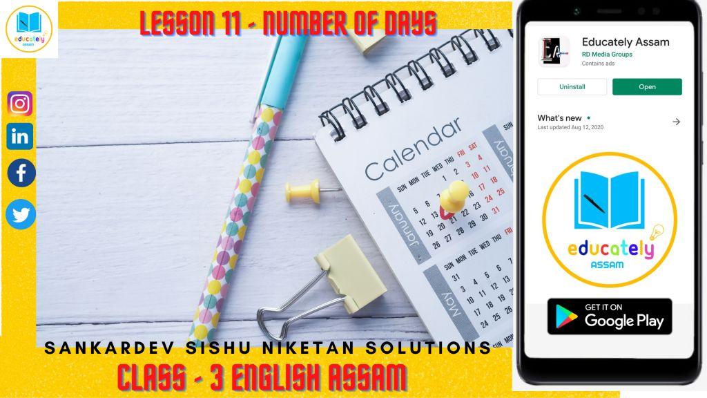 Lesson 11 | Number Of Days All Questions Answers | Class 3 | English